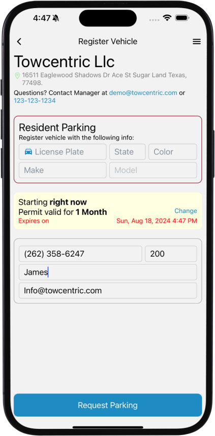 8 Register Vehicle