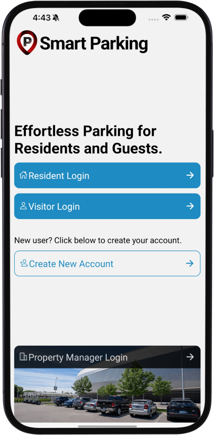 2 Home screen where user has to create account or login as existing user